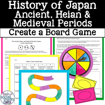 Preview of History of Japan Ancient, Heian, and Medieval (Feudal) Eras Board Game Project