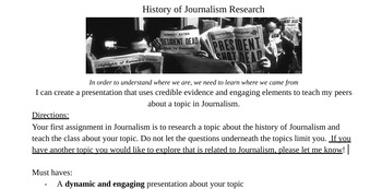 Preview of History of Journalism Research Presentation