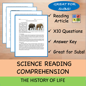 Preview of History of Life Bundle Reading Passages and x 10 Questions (EDITABLE) Save 30%!