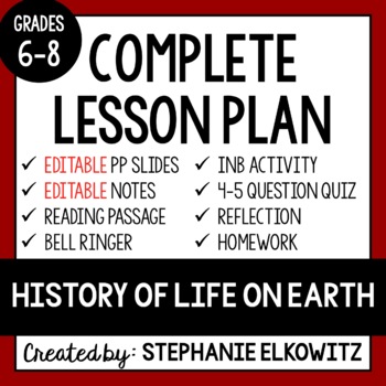 Preview of History of Life on Earth Lesson | Printable & Digital