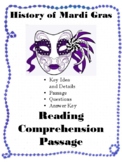 History of Mardi Gras Comprehension Passage and Questions