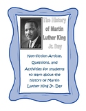 History of Martin Luther King Jr. Day Article and Activities