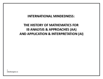 Preview of History of Mathematics for IB (International Mindedness)