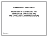 History of Mathematics for IB (International Mindedness)