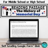 History of Memorial Day Reading Comprehension Passage & Qu