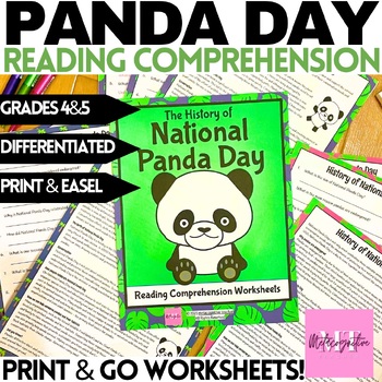 Preview of History of National Panda Day Reading Comprehension Worksheets