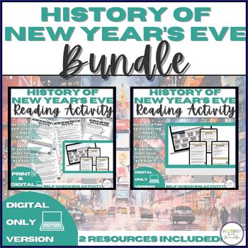 Preview of History of New Year's BUNDLE|Video, Reading Activity & Craft - Digital