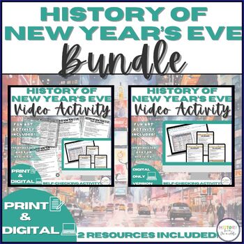 Preview of History of New Year's BUNDLE|Video, Reading & Craft Activity - Print and Digital