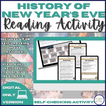 Preview of History of New Year's Eve|Reading Activity & Maze Activity - Digital