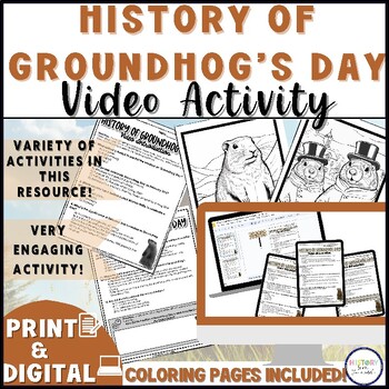 Preview of History of Groundhog's Day|Video Activity & Coloring Pages - Print and Digital