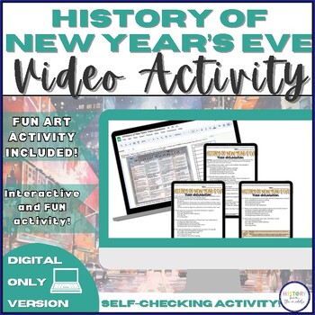 Preview of History of New Year's Eve|Video Activity & Resolutions Craft - Digital