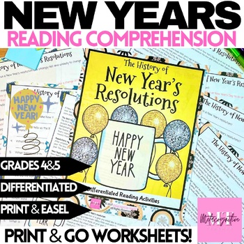 Preview of History of New Year's Resolutions Reading Comprehension Worksheets