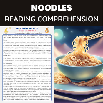Preview of History of Noodles Reading Comprehension | History of Food
