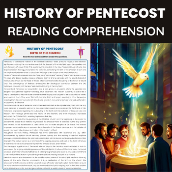 Preview of History of Pentecost Reading Comprehension | Birth of the Christian church