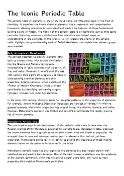 Preview of History of Periodic Table Guided Reading & Questions - Dyslexia-Friendly Font
