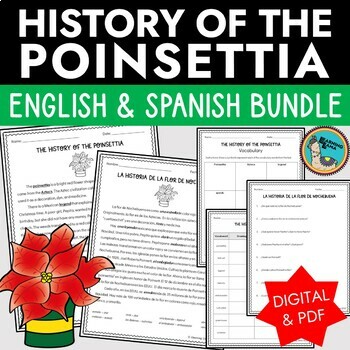 Preview of History of Poinsettia Readings Spanish & English BUNDLE