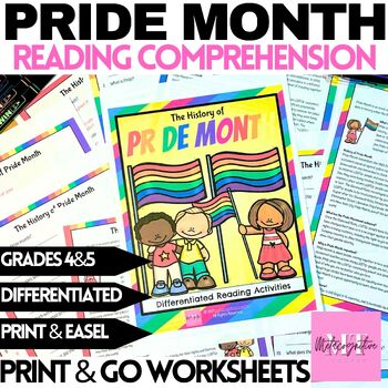 Preview of History of Pride Month Reading Comprehension Worksheets