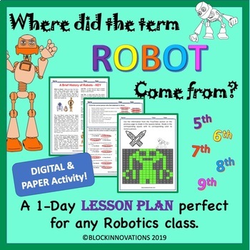 Preview of History of Robots - Substitute Robotics Lesson Plan