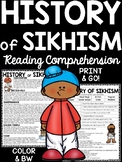 History of Sikhism Reading Comprehension Worksheet Sikh