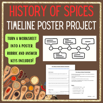 Preview of History of Spices TIMELINE POSTER PROJECT Answer Key and Rubric Included!