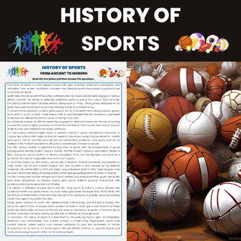 Preview of History of Sports Reading Comprehension Passage | Sports History