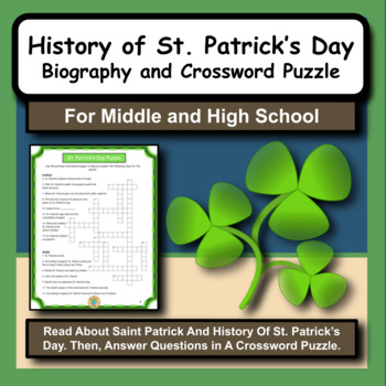 Preview of History of St. Patrick's Day Biography and Crossword Puzzle Activity