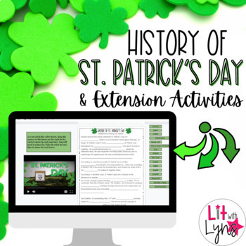 Preview of History of St. Patrick's Day & ELA Extension Activities - Digital & Printable
