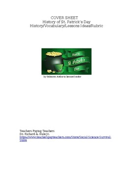 Preview of History of St. Patrick’s Day: History/Vocabulary/STEM & History Project Ideas