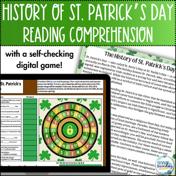 Preview of History of St. Patrick's Day Reading Comprehension & Game - Middle & High School