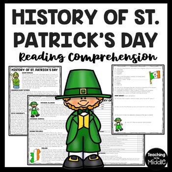Preview of History of Saint Patrick's Day Reading Comprehension Worksheet March