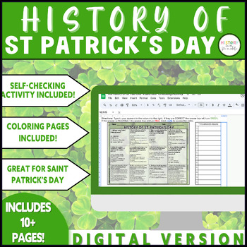 Preview of History of Saint Patrick's Day | Video & Coloring Activity - Digital Version