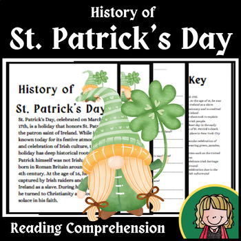 History of St. Patrick's day Reading Comprehension Passages & Questions