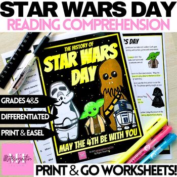 Preview of History of Star Wars Day Reading Comprehension Worksheets