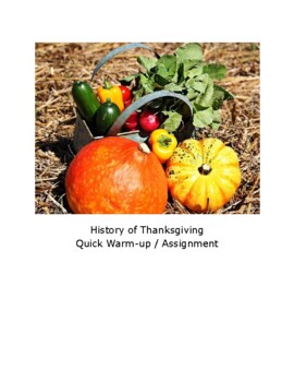 Preview of History of Thanksgiving