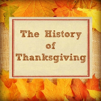 Preview of History of Thanksgiving Activity