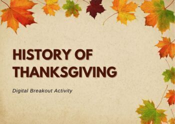 Preview of History of Thanksgiving Digital Escape Room NO PREP! ANSWER KEY INCLUDED!