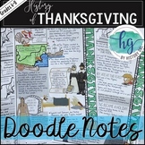 History of Thanksgiving Doodle Notes and Digital Guided Notes