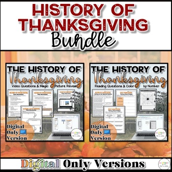 Preview of History of Thanksgiving BUNDLE|Video,Reading,Art, Color- Digital