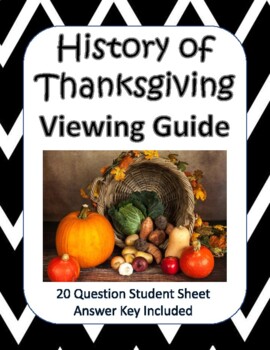 Preview of History of Thanksgiving (History Channel) Viewing Guide - Google Copy Too