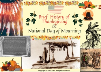 Preview of History of Thanksgiving - National Day of Mourning -  Native American Indigenous
