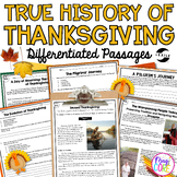 History of Thanksgiving Reading Comprehension Passages Que