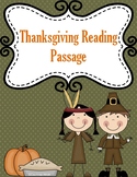 History of Thanksgiving Reading Passage