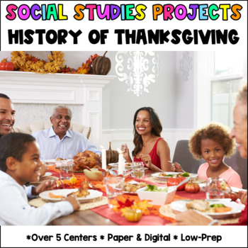 Preview of History of Thanksgiving Social Studies - Paper & Digital Centers