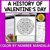 History of Valentine's Day Color by Number - Reading Compr