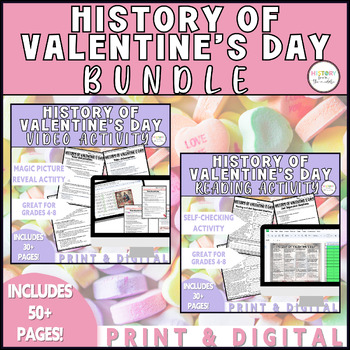 Preview of History of Valentine's Day|Reading & Video Activity Bundle - Print & Digital