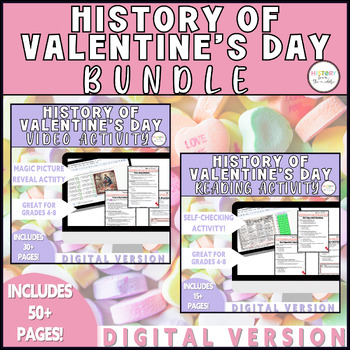 Preview of History of Valentine's Day|Reading & Video Activity Bundle - Digital Version