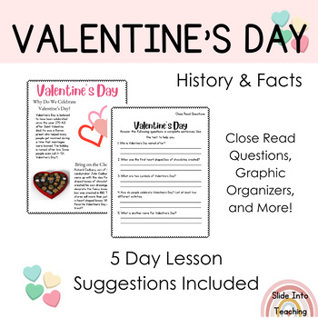 Preview of History of Valentine's Day | Non Fiction Reading Passage | Close Reading