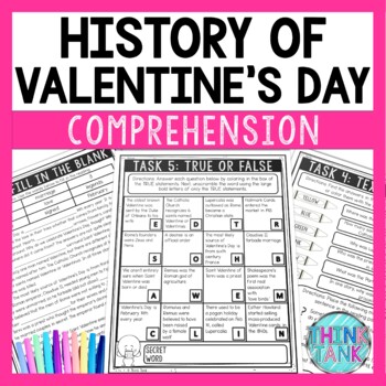 Preview of History of Valentine's Day Reading Comprehension Challenge - Close Reading
