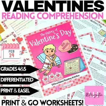 Preview of History of Valentine's Day Reading Comprehension Worksheets