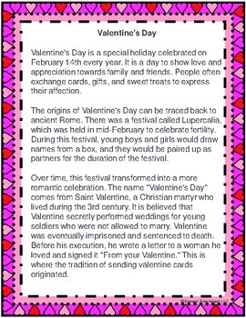 Preview of History of Valentine's Day Reading Passage